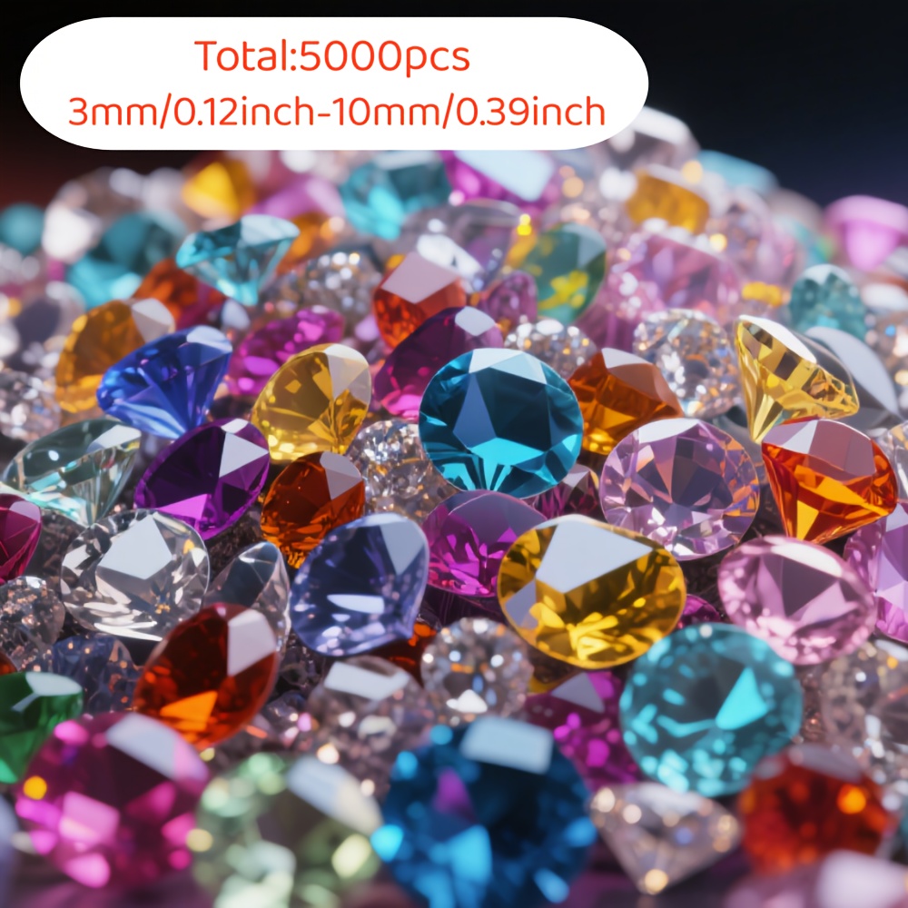 E-shop 5000 Acryl-Kunstdiamanten, geeignet für Vasenfüllung, Tischdekorationen für Esstische, Kosmetikaufbewahrung, Projekte, Acryl-Diamant-Kristalle,
