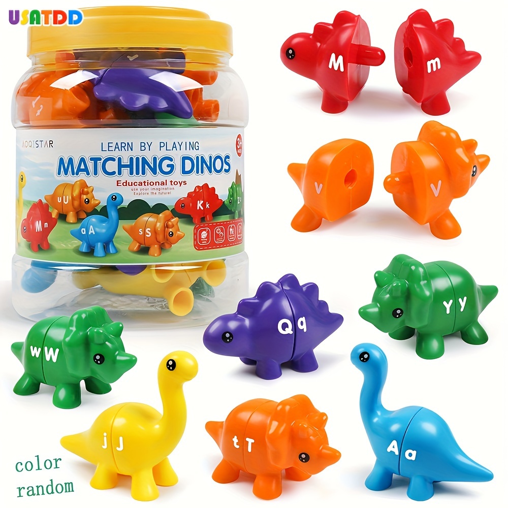 

Usatdd Matching Letters Fine Motor Toy, Double-sided Abc Dinosaur Alphabet Match Game With Uppercase Lowercase, Preschool Educational Montessori Learning Basket Toys Christmas Gift