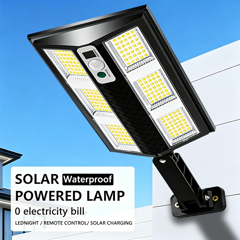 TEMU Solar Street Lights For Garden, 210/480led 7000k Led Solar Outdoor Lights, Solar Powered, 0 Electricity Bill, Solar Pathway Commercial Lights
