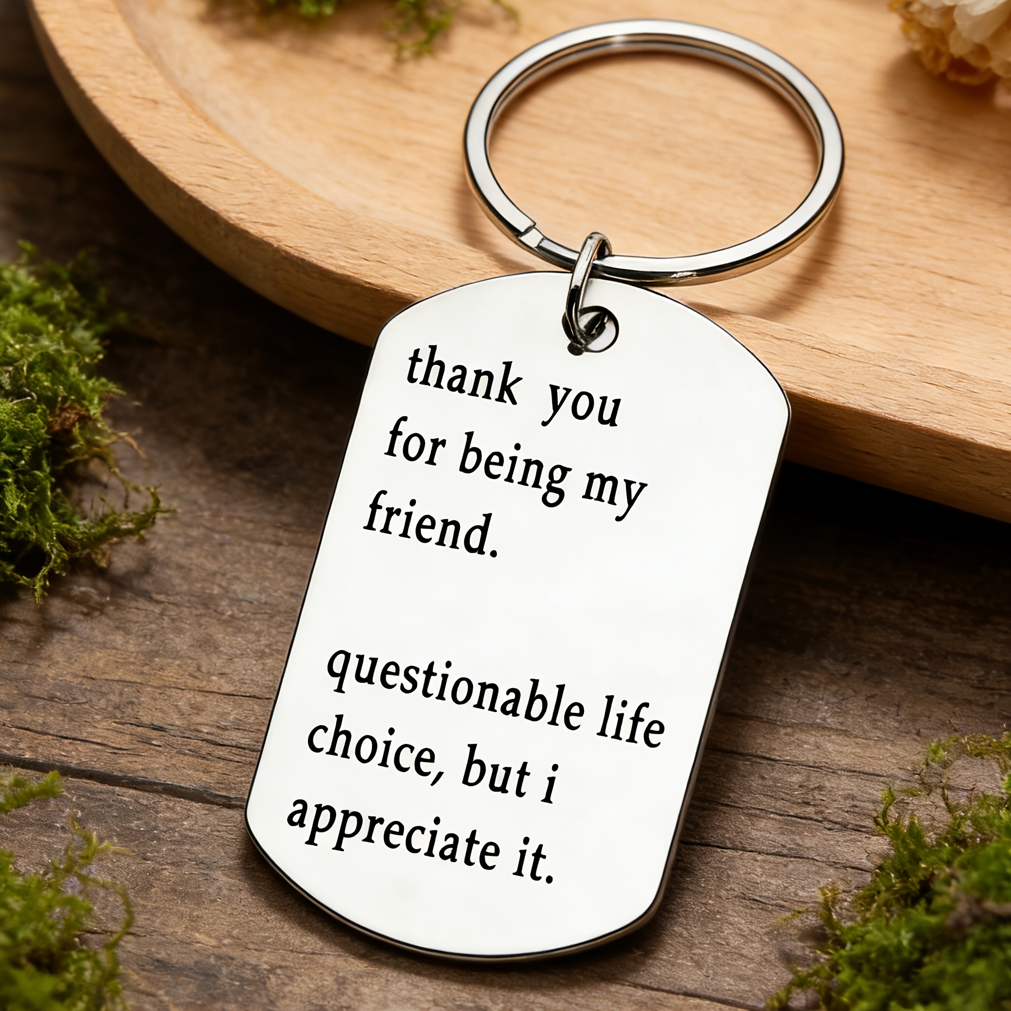 TEMU Thank You For Being ; A Risky , But I Am Very Grateful. A Stainless Steel Keychain, A Fun Companion Gift For , A Durable Little Item To Carry