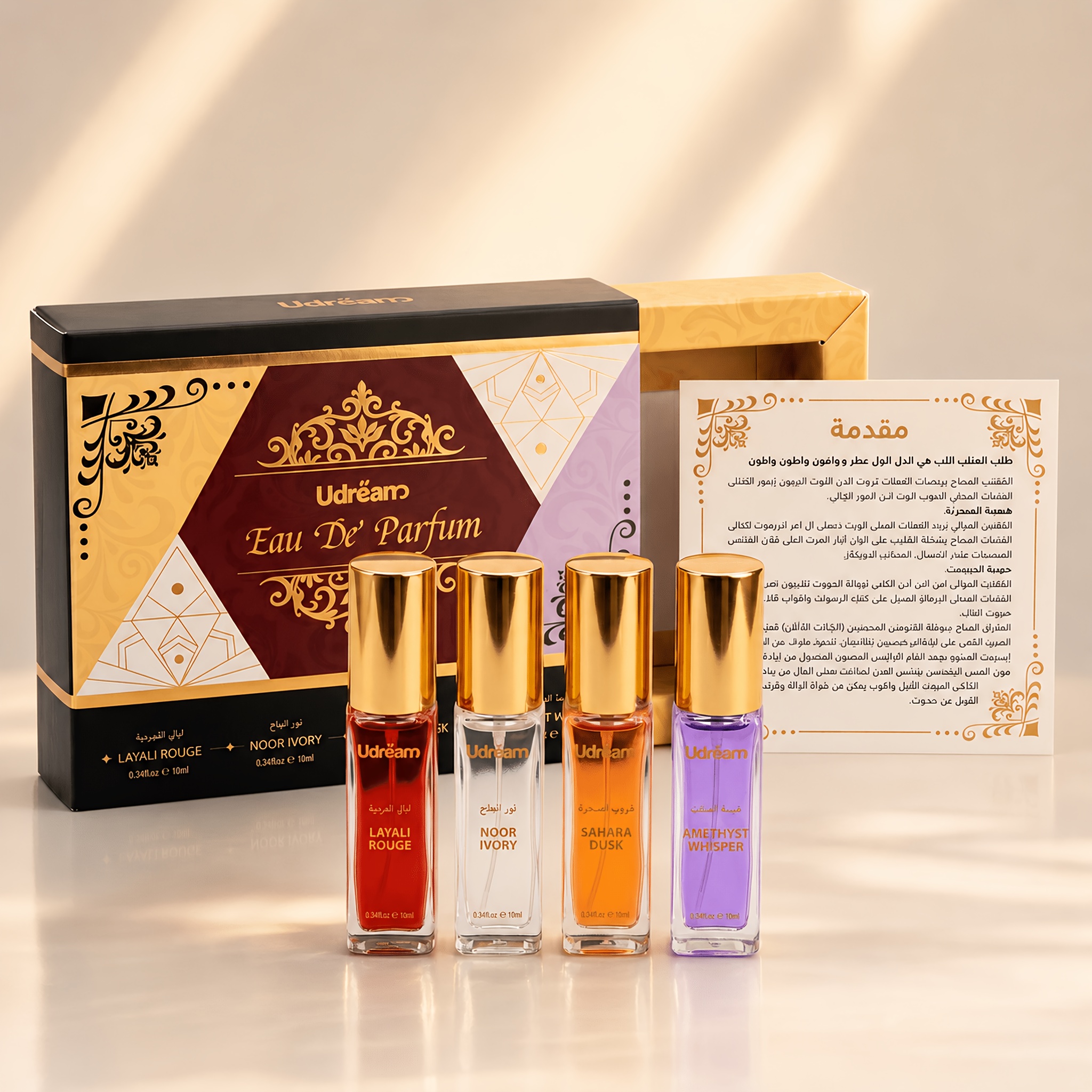 TEMU Luxury Women's Perfume Gift Set (4 Bottles Each) | Romantic Dates, Vibes, Glow, Rose Fragrance | Sweet Floral Notes, Musk And Vanilla | Women's