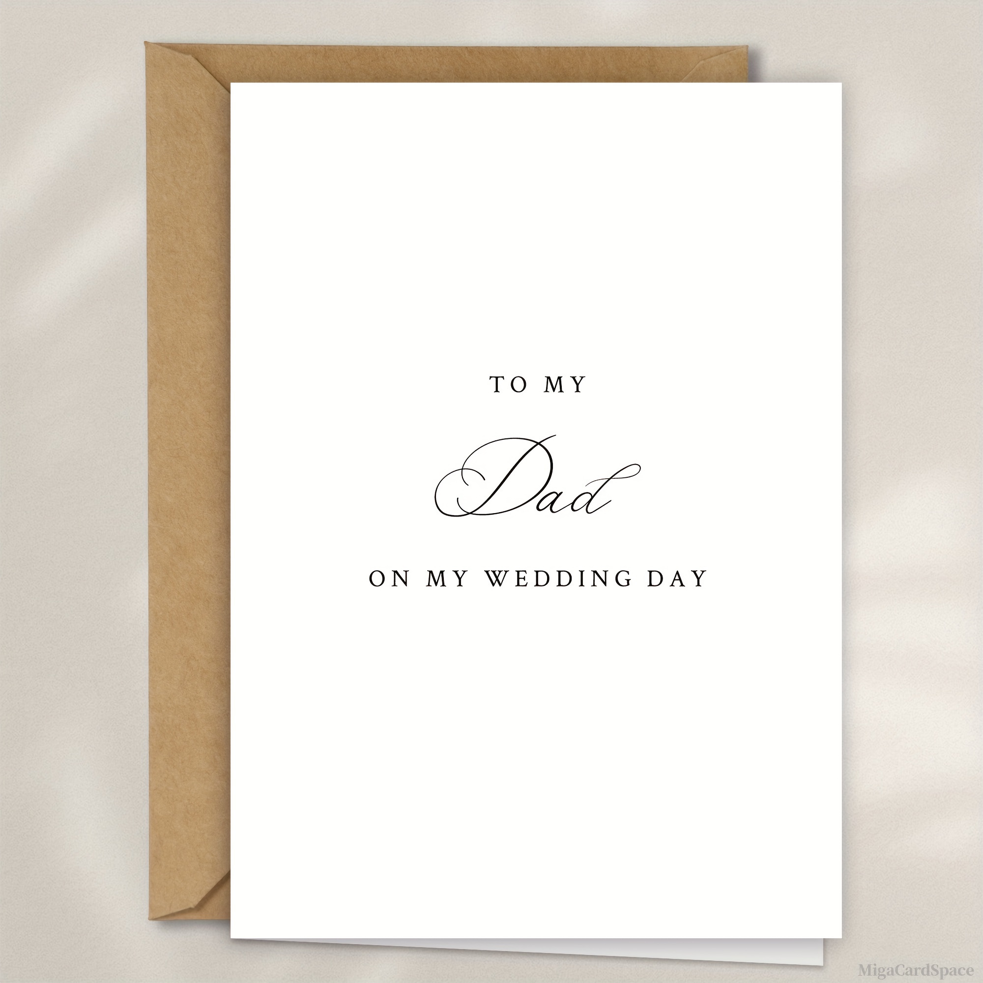 

1pc Personalized Wedding Day Card For Father - Elegant "to My Dad On Day" Greeting Card With Envelope - English Language, Heartfelt Message For Dad On Special Occasion