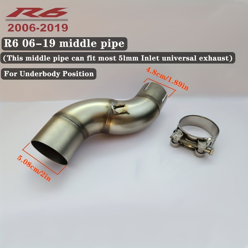 1pc motorcycle exhaust   link pipe suitable for yamaha r6 2006 2019 slip on motorcycle exhaust   link pipe motorcycle accessories motorcycle   section yamaha connection pipe   section r6   section details 0