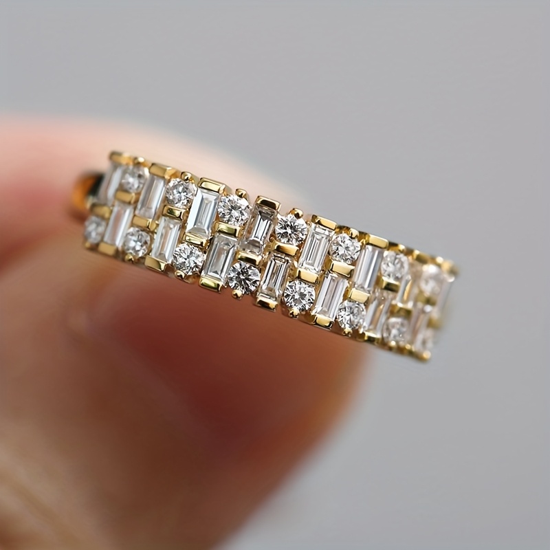 TEMU 1pc Exquisite Synthetic Zirconia Women's Ring Women's Fashion Individual Ring Fashion Elegant Temperament Ring French Popular Jewelry Trendy