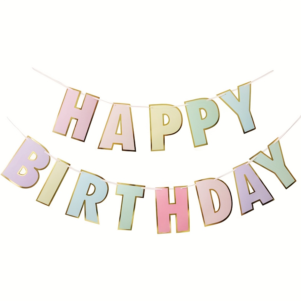 Macaron Happy Birthday Banner, 9ft Birthday Banner Decorations, Macaron Style Birthday Banner Birthday Party Decor