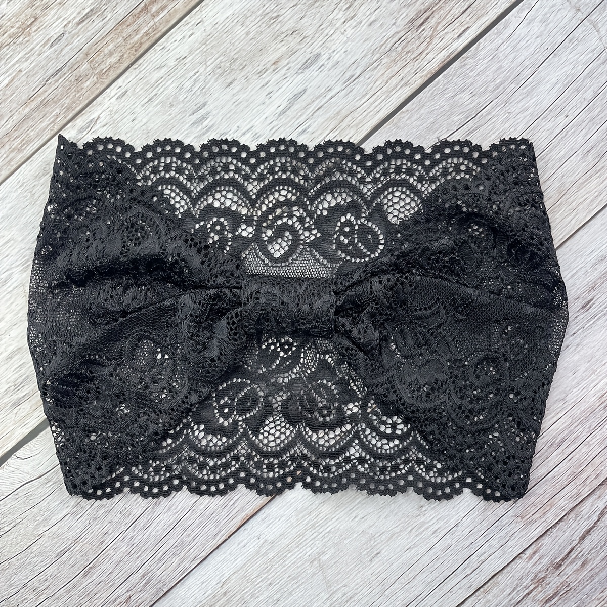 E-shop 15 cm breites, stylisches Haarband mit Spitze in Unifarben im Boho-Stil, weiches, elastisches Kopftuch für Yoga, Fitness, Hochzeiten und den