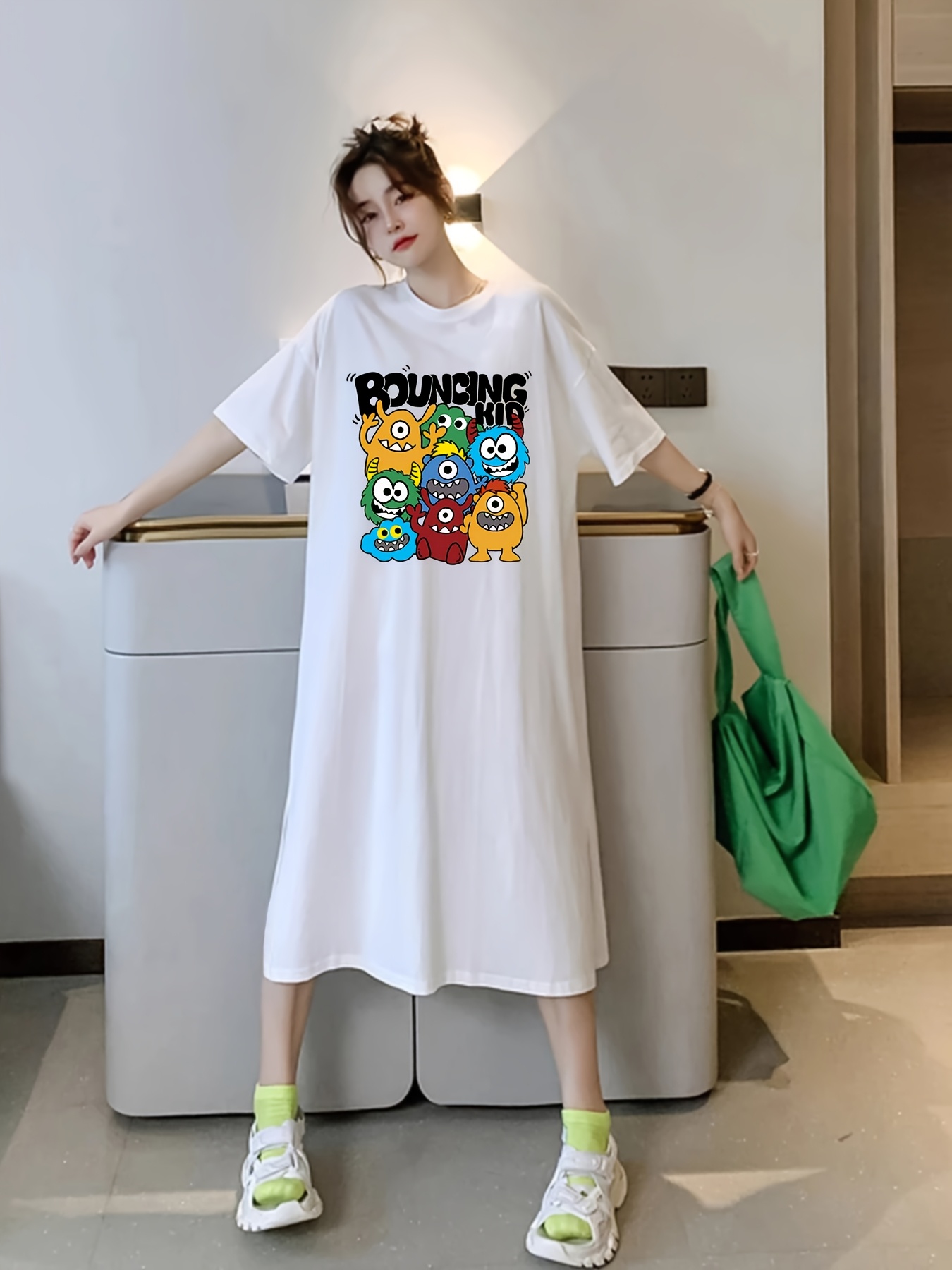 slim fit dress slacks Harajuku Dress Rainbow Shirtdress Decora Fashion Dress