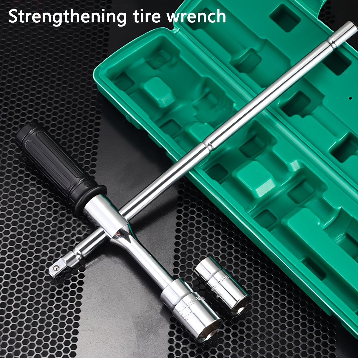 

15.75in/400mm Universal Extended Lug Wrench, 4 Way Tire Iron Nut Wrench Set With Storage Bag And Standard Sockets (17mm/19mm, 21mm/23mm) For Heavy Duty Cross Wrench, Wheel Wrench