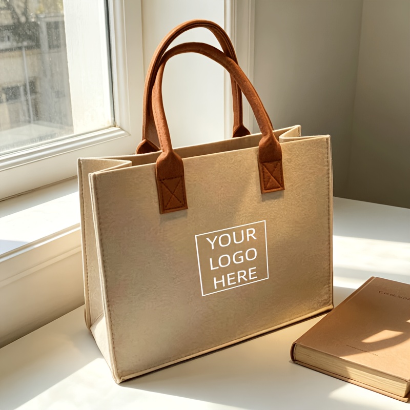 TEMU Sac fourre-tout en feutre personnalisable avec LOGO, sac à main de navetteur