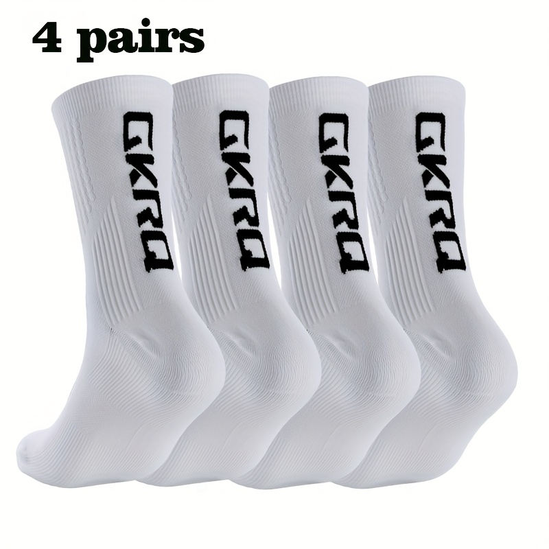 Image of 4 Pairs Bike Socks Men Nurse Compression Cycling For Women Mtb Guard Socks Stockings Barre Socks