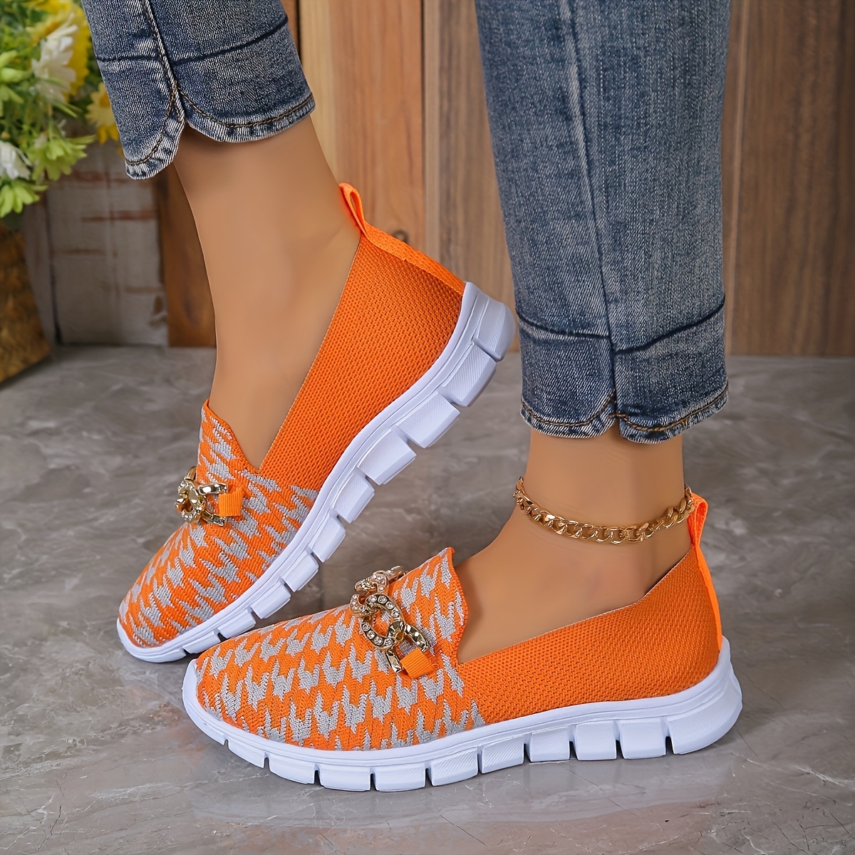 womens breathable slip sneakers toe chevron heel Temu Bahrain