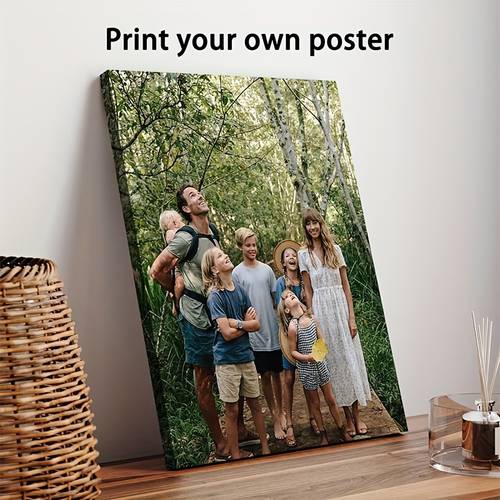 2d flat personalized photo canvas with pine wood frame custom family picture suitable for home decor valentines gift picture frame for wall hanging multiple sizes 2d flat