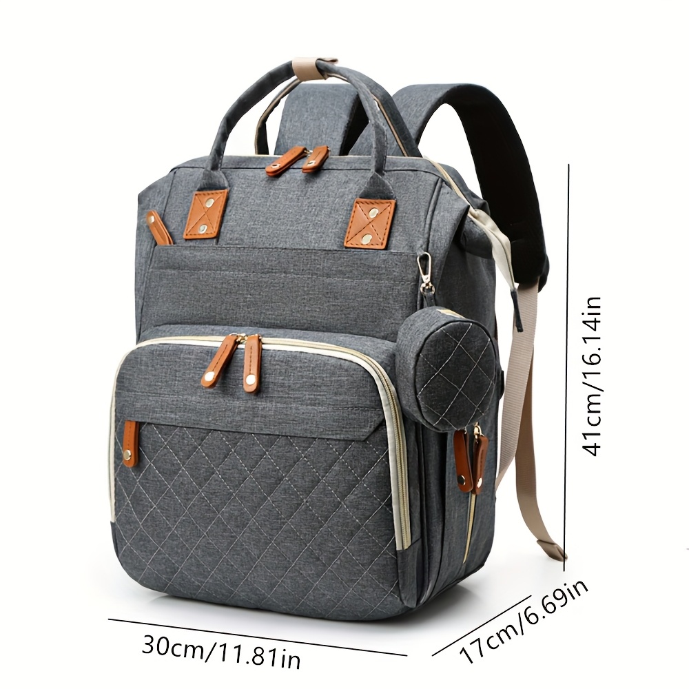 Mochila Acolchada de Gran Capacidad para Pañales; Bolso Versátil para Padres de Viaje; Bolso Ligero y Portátil con Múltiples Compartimentos, Bolsillos para Snacks y Chupetes para Madres