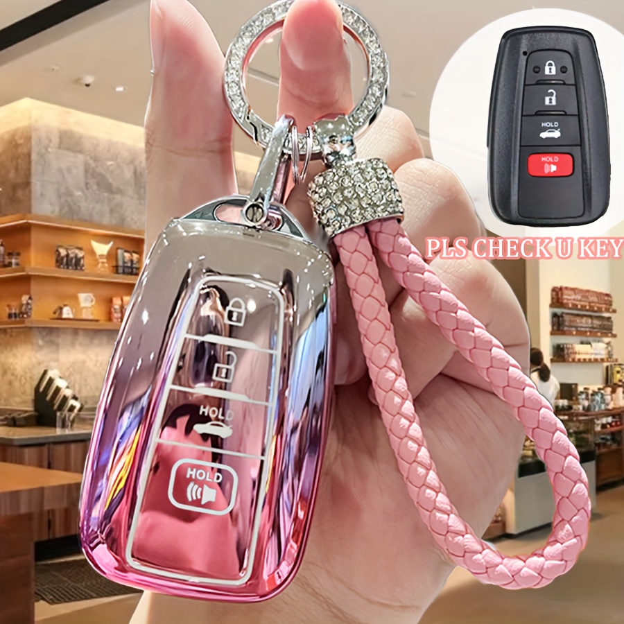 

-embellished Tpu Key Fob Wrist For Toyota - Compatible Rav4, Camry, , , Prius & Highlander (2018-) - Car