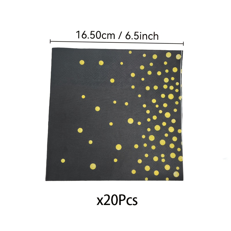 TEMU 20/40/60pcs Gilded Star Napkins - 16.5cm Matte With Gilded Dot Pattern 3d Embossed Craft Thick Absorbent Layer Suitable For Themed Birthday/new