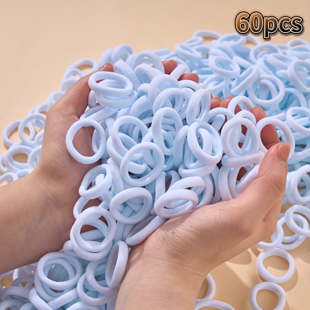 TEMU Un set di 30/60 elastici resistenti per capelli , anelli per in tessuto senza cuciture, fascia per capelli facile e da impugnare, adatta per la