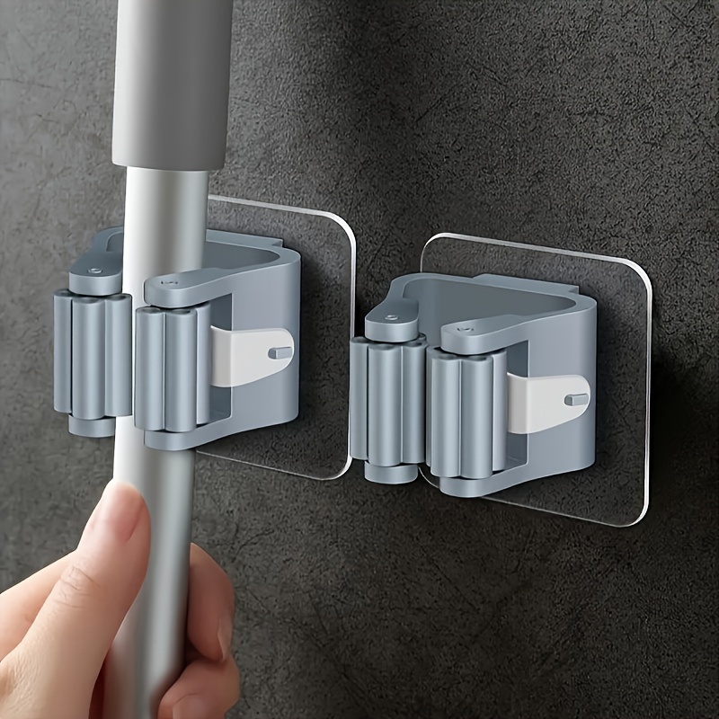 

Contemporary Plastic Utility Hooks, Wall Mount Mop Holder Clips, Easy Install Strong Hold Broom Hanger For Bathroom And Kitchen Storage