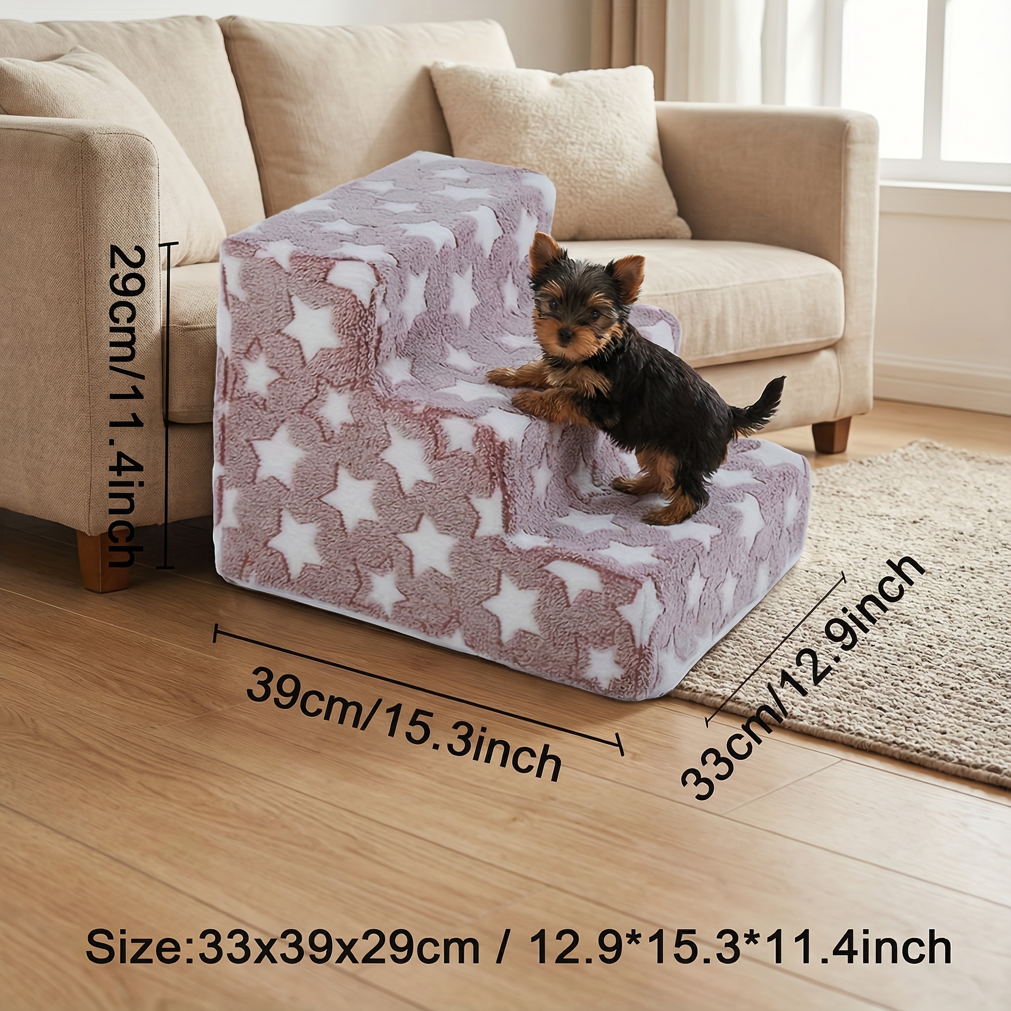 TEMU Dog Steps For Small/medium/-small Breeds With Non-slip Pads & Low Slope Ramp - Pet Stairs Suitable For Dogs, & Joint, Stairs For Beds, Couches,