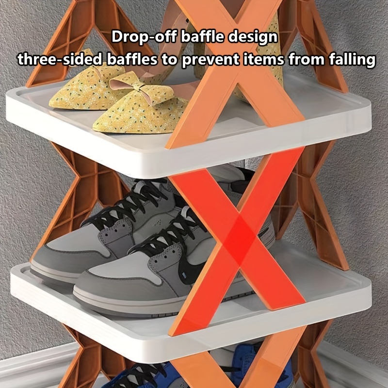 space saving multi layer shoe rack durable plastic narrow design for dorms home storage details 1