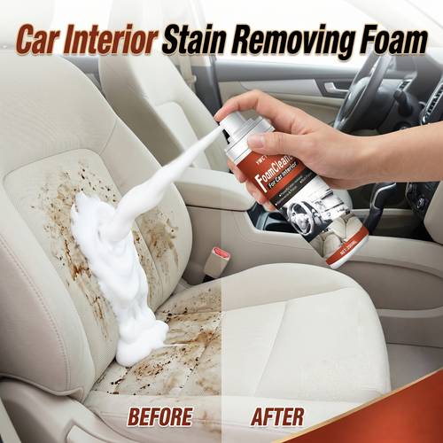 200ml car interior foam restorer multi functional foam spray water free foam cleaner suitable for car leather seats carpets dashboards dual in one foam cleaner long lasting protection