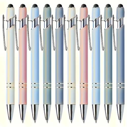 2 pack colorful retractable ballpoint pen set with stylus tip smooth writing non compatible with all devices perfect gift for teachers and office workers