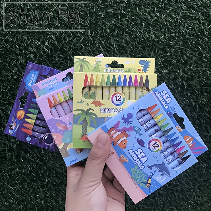 12pcs Non-Toxic Washable Crayons Set