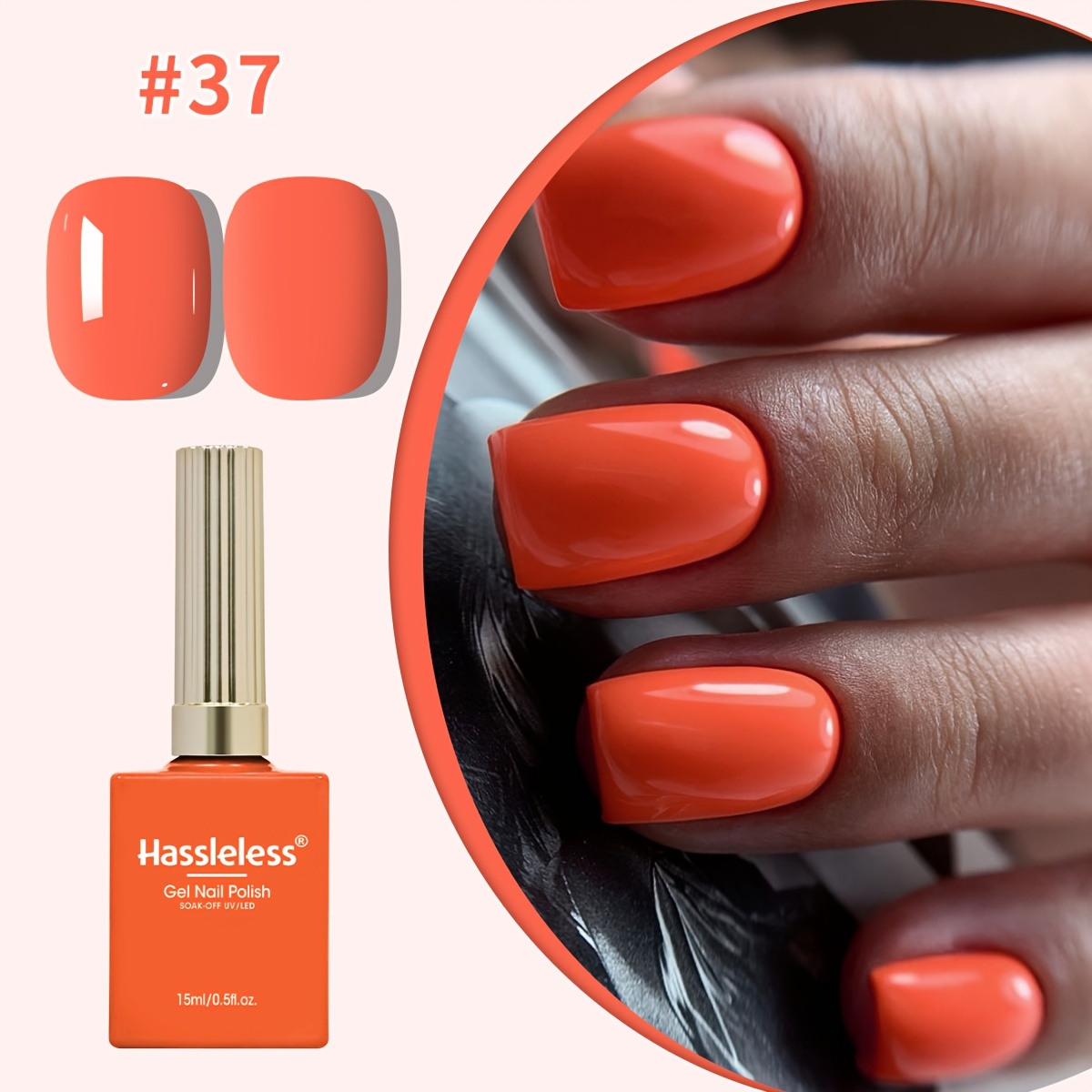 Image of Hassleless Single-pack Solid Color Gel Nail Polish, 2026 Nail Art Gel, High , Glossy And Shiny, Vibrant And , Fashionable Led Nail Art, Long-lasting And Durable, 15ml Per Bottle, Women's Top For Nail