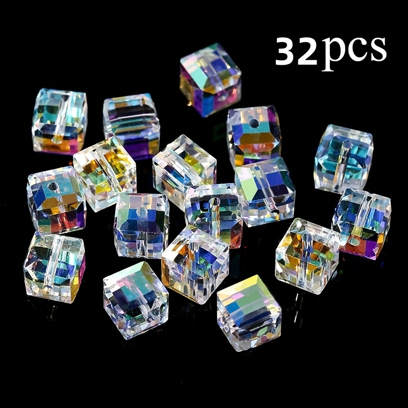 TEMU Sugar Beads, Transparent White Glass Loose Beads, For Jewelry Making, Shiny Round Beads, Suitable For Necklace Bracelet Crafts, Durable Material