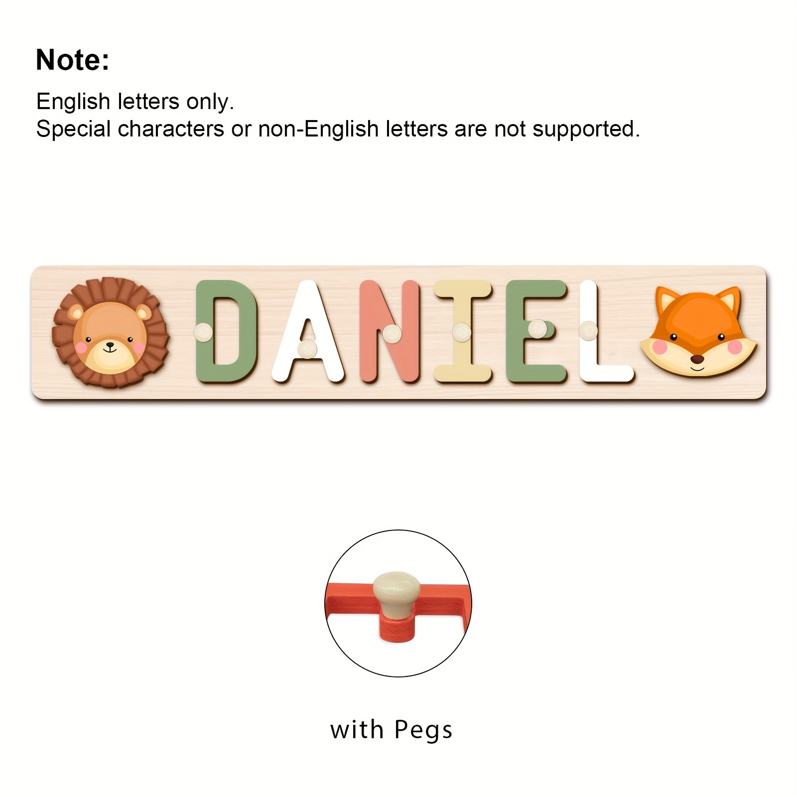 Custom Personalized Name Puzzles, Khaki Color, Early Education Toy
