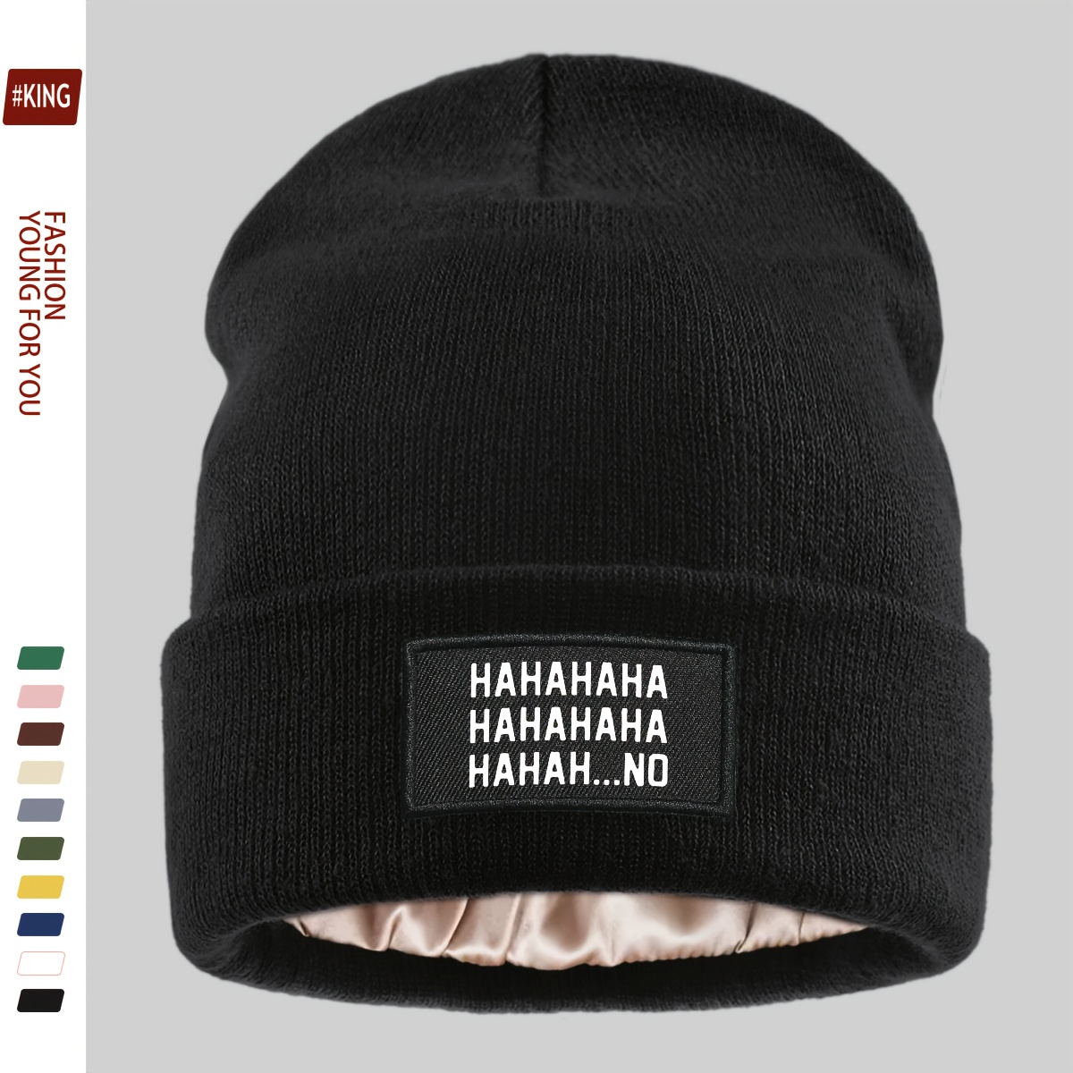 TEMU 1pc ... Logo Winter Hat, Warm And Cold-proof Thick Plush Cap, Cute Cat Ear Beanie, Men's And Women's Outdoor Sports Warm Hat, Autumn/winter