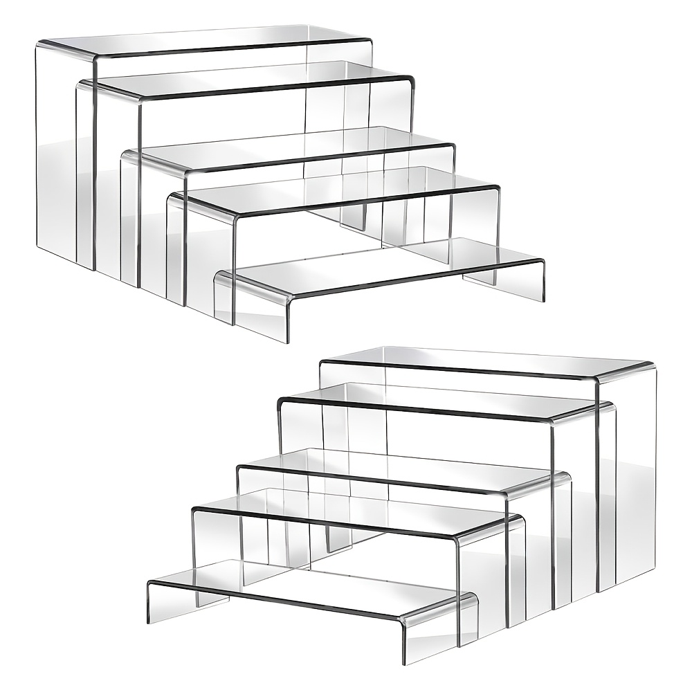 Set Of 10 Transparent Acrylic Display Holders Suitable For Hand Puppets, Jewelry, Cosmetics, And Perfumes In Sizes - Ideal For Home, Dining Establishments, And Festive Decorations