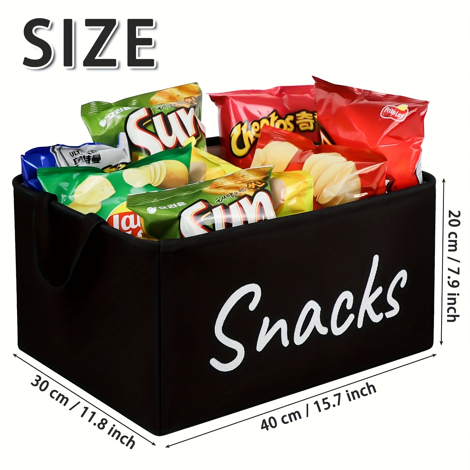 Large Capacity Organizer - Black Kitchen Storage Basket, Fabric Pantry And Countertop Organizer, Suitable For Space- Cabinet Or Countertop Storage Container - Easy To Clean Non-breathable Surface