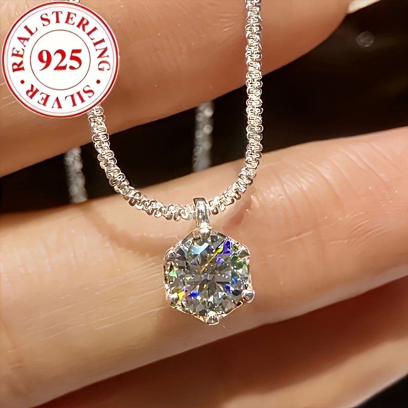 s925 silver necklace with light luxury moissanite accents elegant and sophisticated design trendy new   gift for girlfriend or friend suitable for all holidays Product details 4