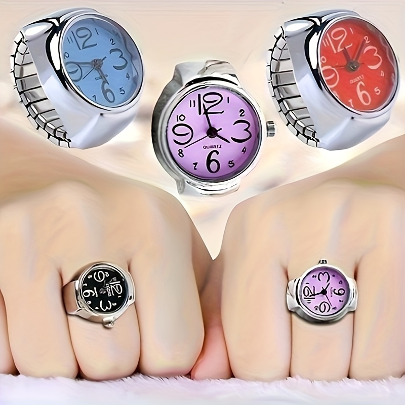   minimalist fashion watch ring versatile niche couple finger watch mini clock with new   high quality retro creative electronic watch ring watch