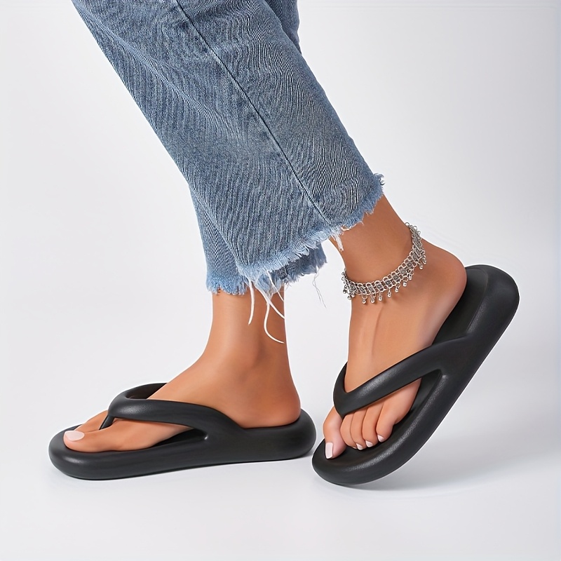 womens platform sandals slip on thick cushioned eva sole   non slip platform   for pool vacation everyday   in   white   slide sandals slipon style   Product details 0