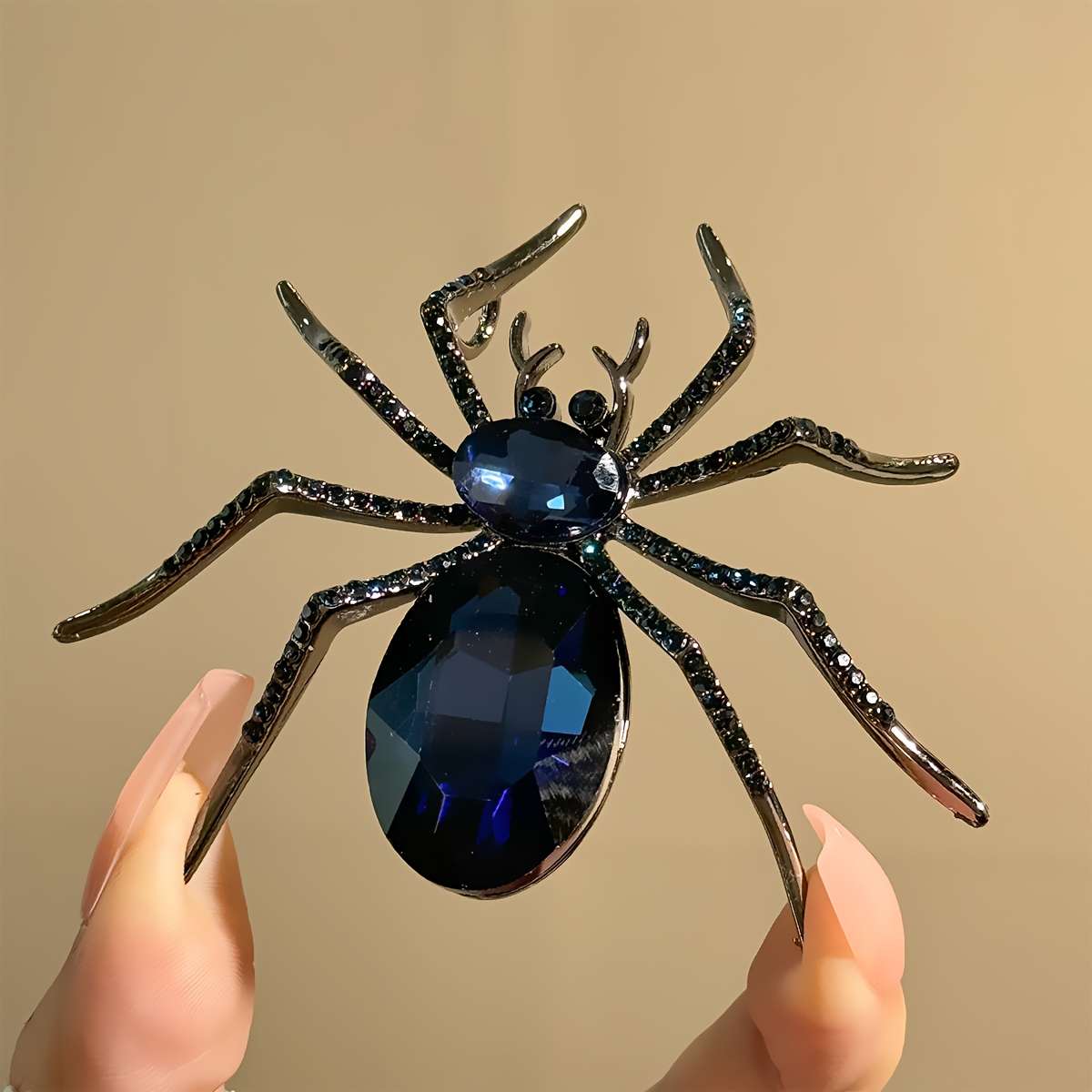 TEMU 1pc, Women's Brooch, Lapel Pin, Scarf Clip, Spider Brooch, Exquisite Large Spider Brooch, Insect Vintage Pin, Corsage For Suits And Coats,