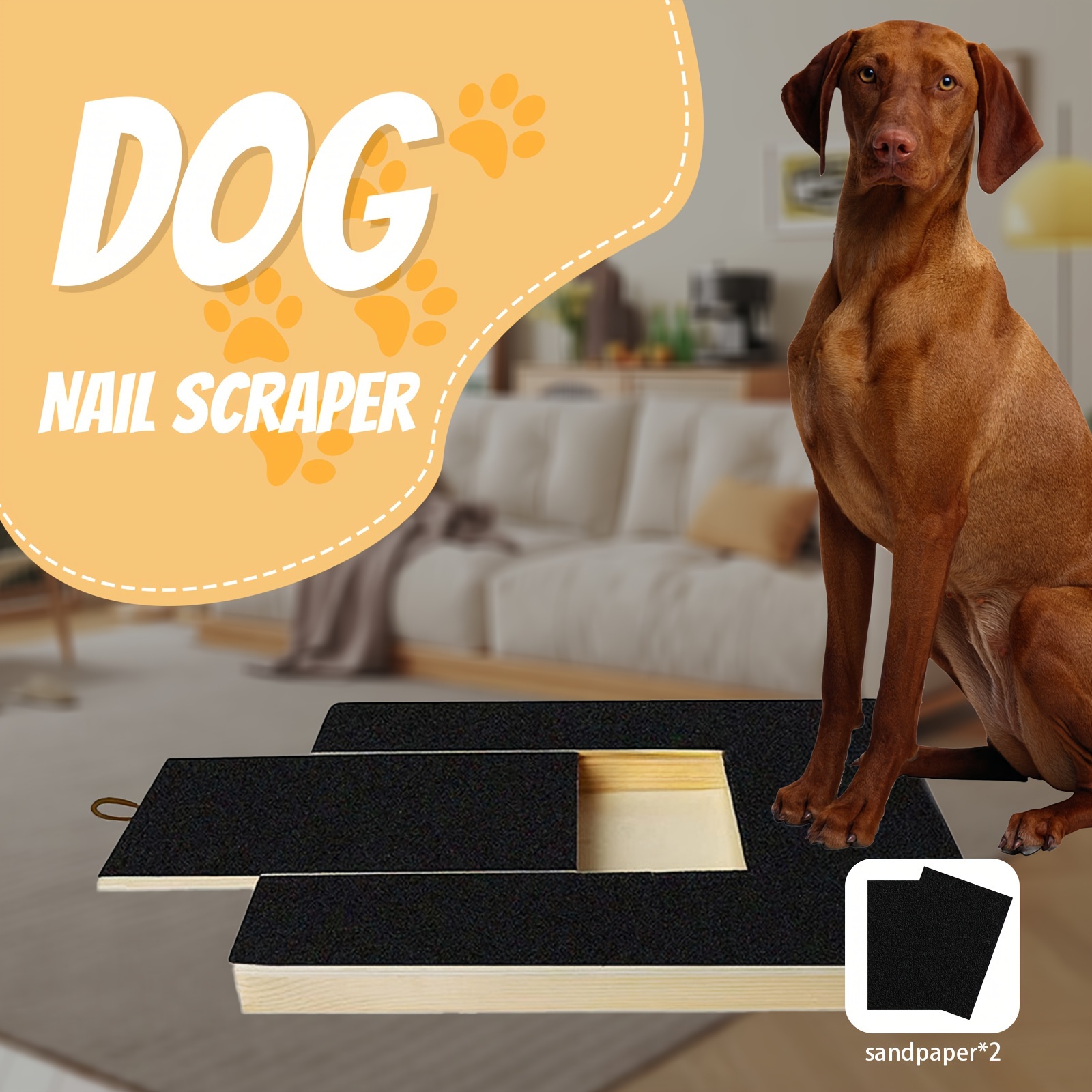 

1pc Dog Nail Scraper Set - Dog Scraper, Suitable For Sensitive Nail Trimming And Scratching Pads - Nail Grinder File Board With Snacks And 2 Sandpapers