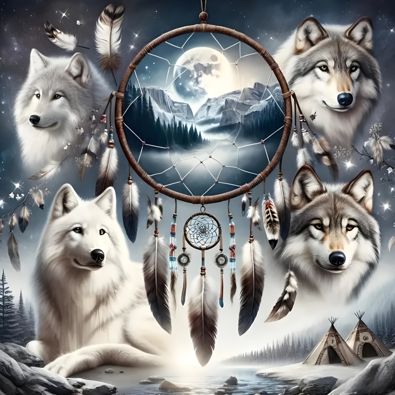 TEMU Peinture Diamant 5D Cadre 20X20Cm 30X30Cm 40X40Cm 50X50Cm 60X60Cm Pack de Lune Neige Montagne Plume Étoile Peinture Décorative Diamant Complet