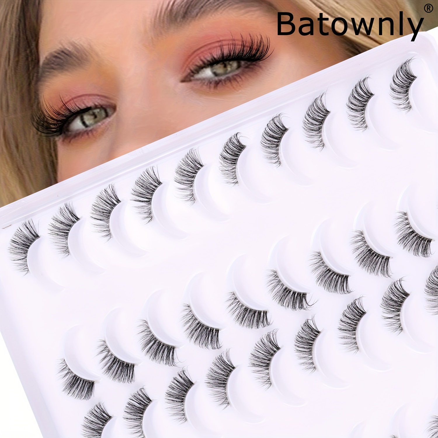 

20 Pairs Of False Eyelashes Natural Long Half Eyes Light Soft Transparent Stem Dating Daily Work Makeup Eye Eyelashes