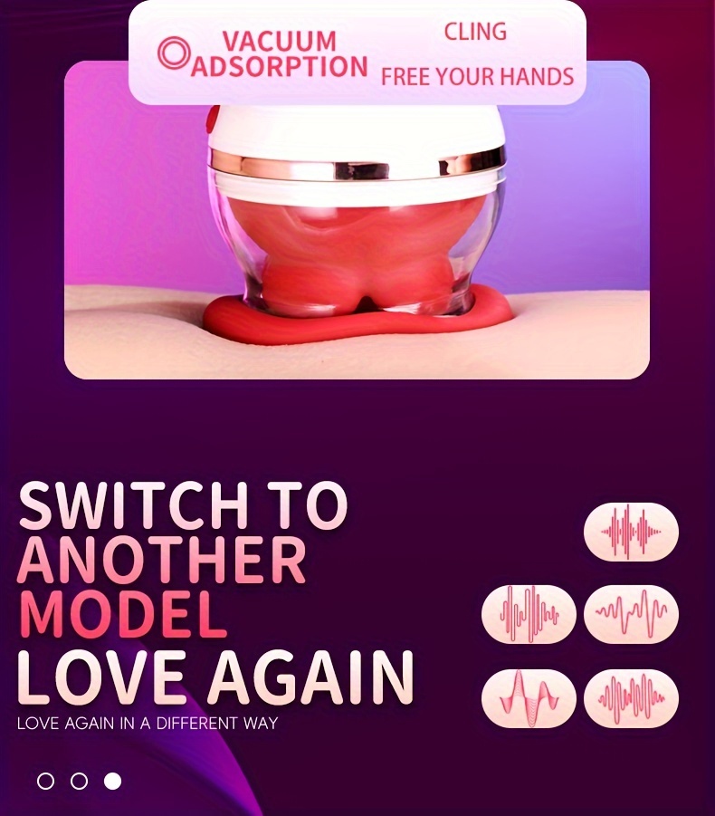 1Pc Mouth Licking Sucker for Couples Sex Life, Female Tongue Licking and Suction Vibrator, 3 Suction Vibrators, 5 Vibration Methods, Nipple Type Toy Clitoral Vibrator, Sex Toy Type Stimulator Nipple Type Toy G-Spot Vibrator, Female Adult Sex Toys
