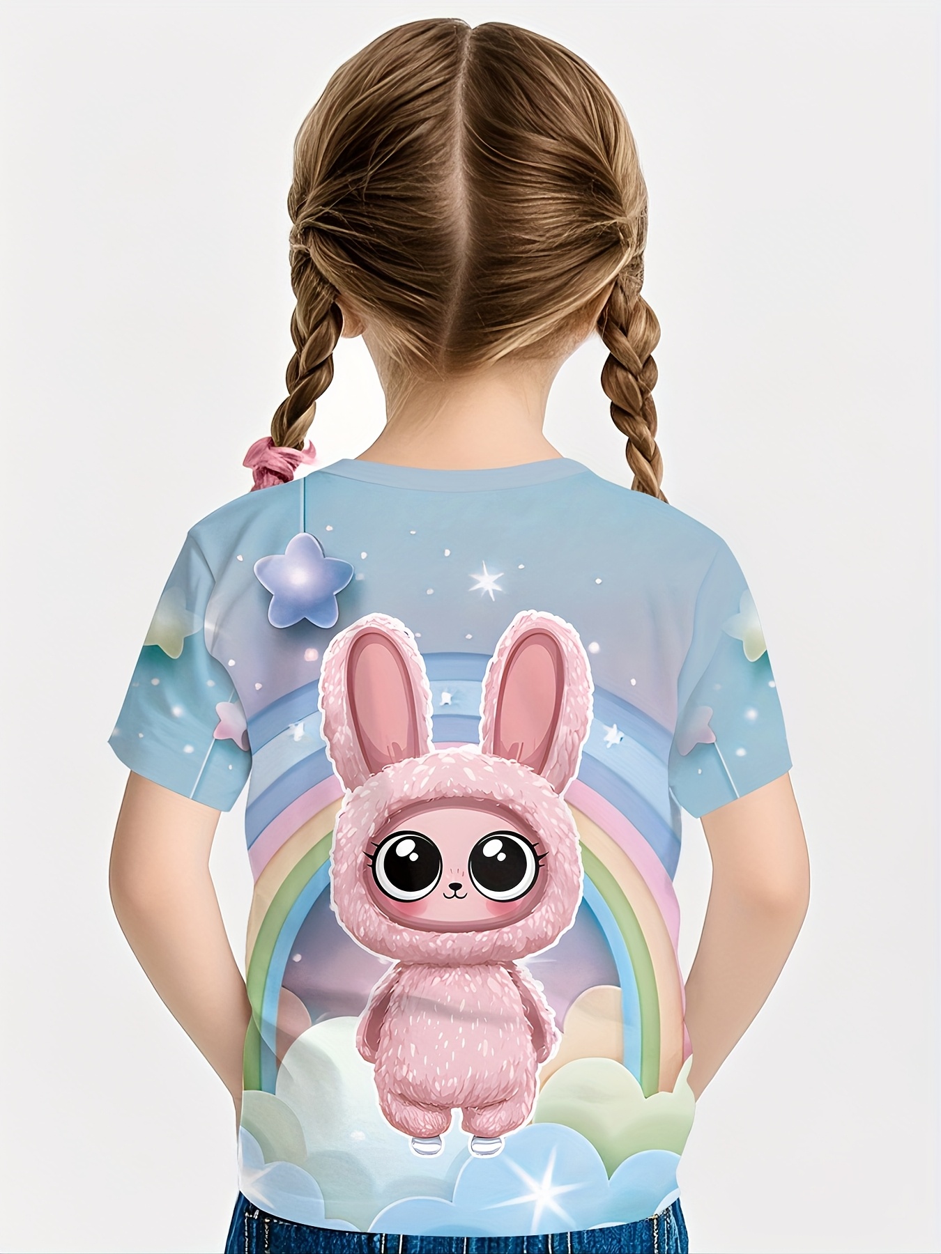 Girls' Summer Bunny 3D Print T-Shirt