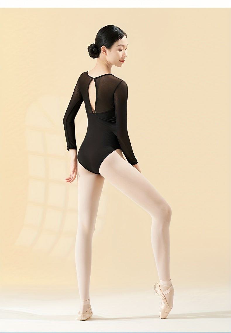Justaucorps Danse Paillettes Femme - Dos Nu & Manches Maille Pour Ballet, Patinage, Spectacle