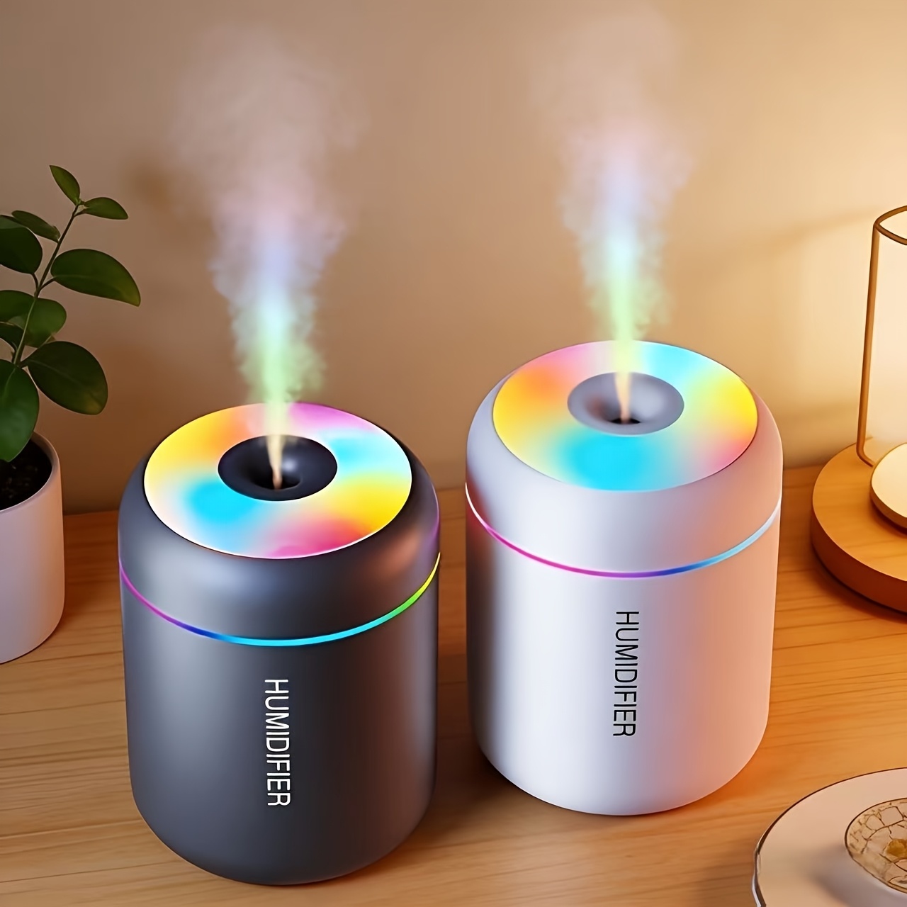 1pc Essential Oil Aromatherapy Mist Diffuser & Humidifier | Color-Changing Night Light, Cold Mist Function, Plant Health Promotion, Plastic Material - Refresh and Purify Your Room with a Soothing Atmosphere