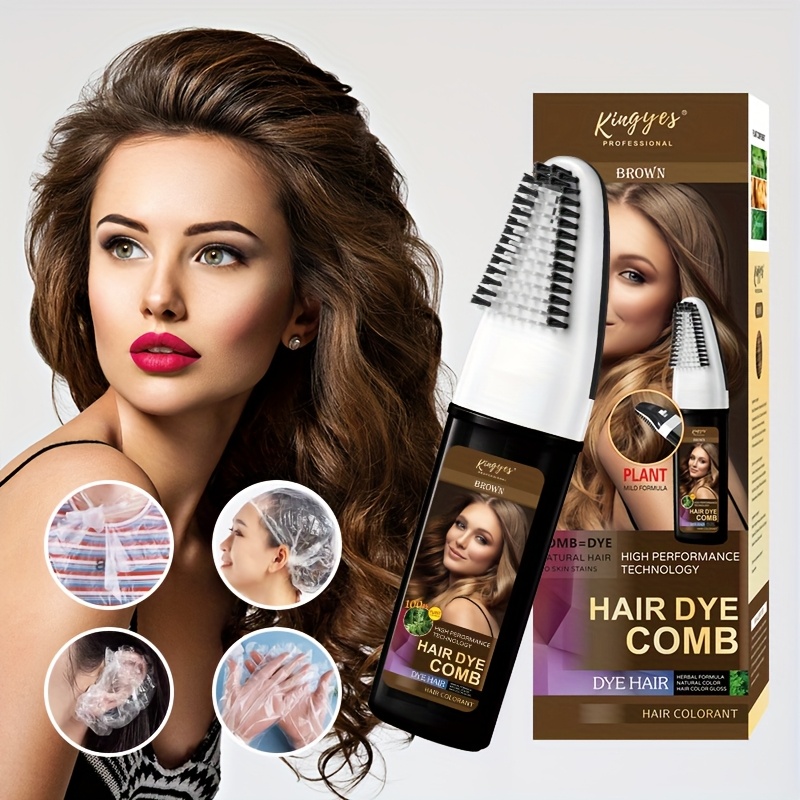 TEMU Hair Dye, 200ml/6.76us Fl Oz Convenient Hair Dye, Natural -in-1 Hair Dye Comb, Gentle , Contains Ginger Extract, Suitable For Men And Women,