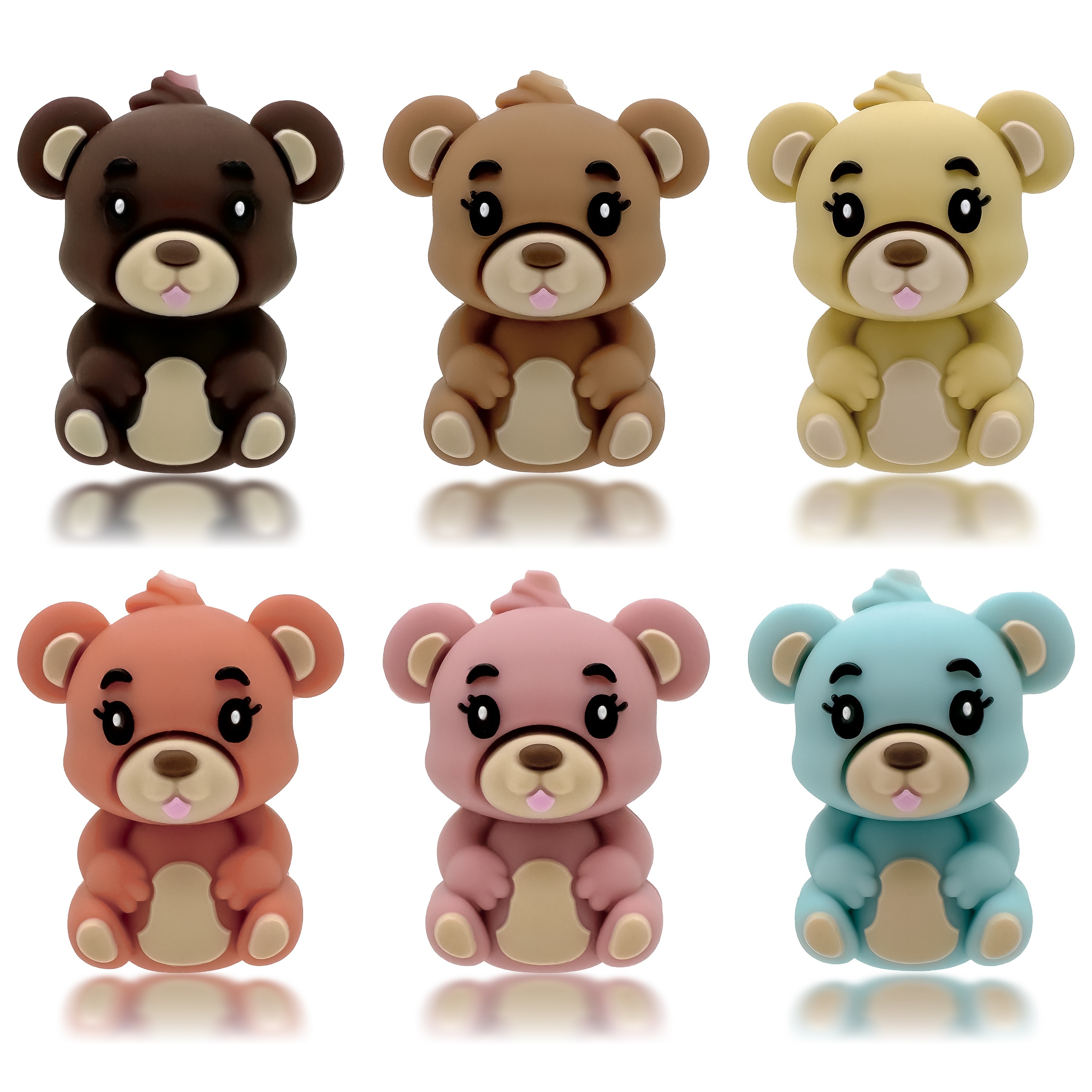 

6pcs 3d Bear , Diy Craft Supplies For Keychains, Bracelets & Jewelry Making, & Sewing Accessories, Decorative