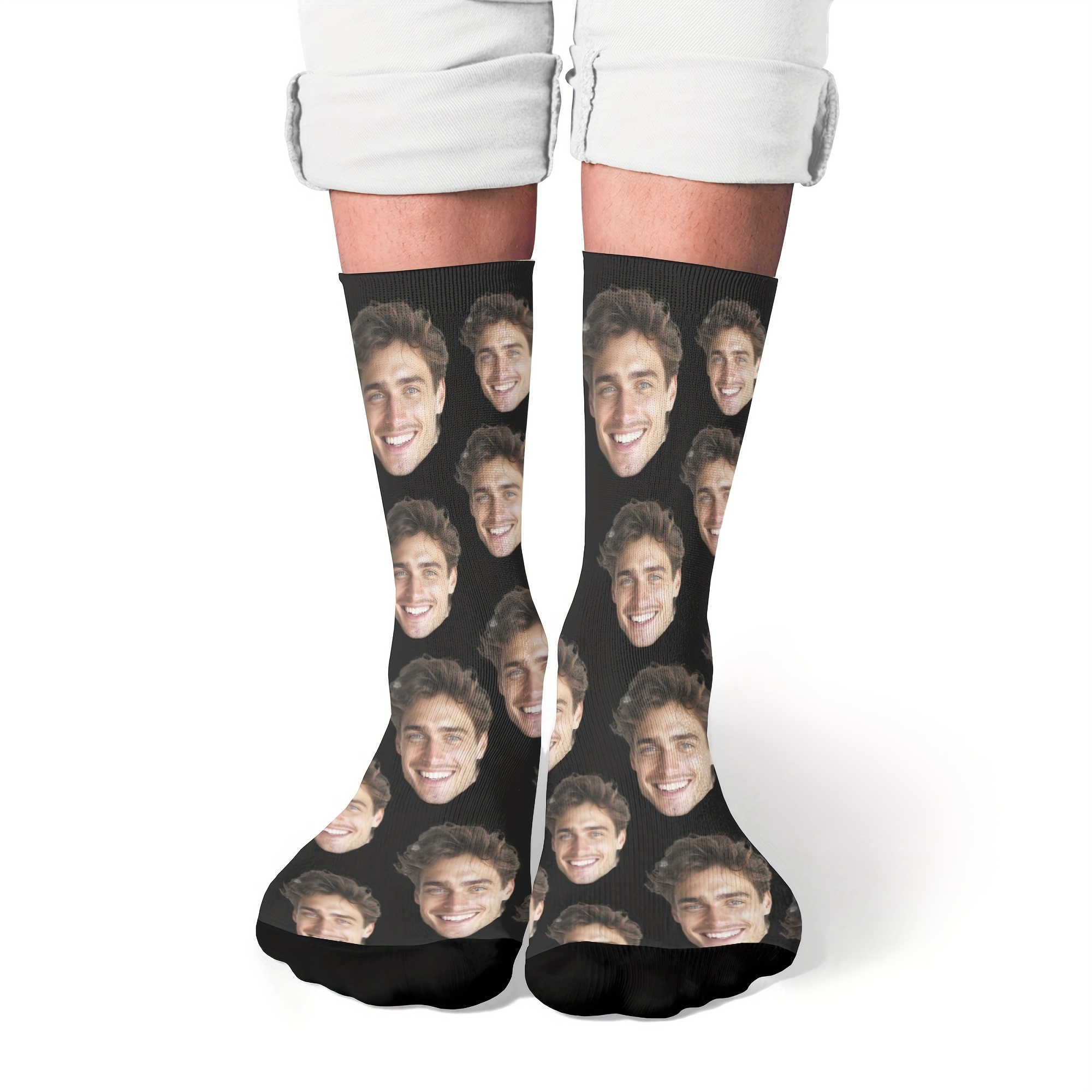 TEMU Customized Photo Socks, A Commemorative Gift For Him, The Best Photo Gift For Her, Personalized Fun Socks Featuring Faces, Holiday Gift Socks