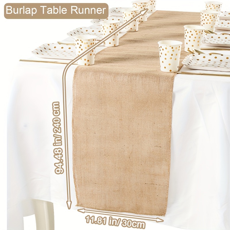 Akozon Corridoio Tavolo In Iuta E Iuta – Stile Vintage Naturale, 15x500 Cm, Per Matrimoni E Feste Rustiche