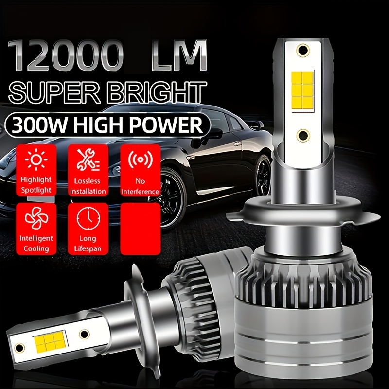 

2pc Led Headlight And Fog Bulb H4 H7 H11 H, 120, 000lm 6000k White, 3570 Chip Automotive, For , In A Of Vehicles, Automotive Headlights 9005 9006