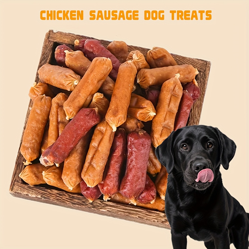 TEMU Chicken Sausage Dog Treats Pack - Mixed Flavors, Training Rewards And Daily Snacks For Small, Medium And Large Dogs - , Crunchy Sticks And Soft