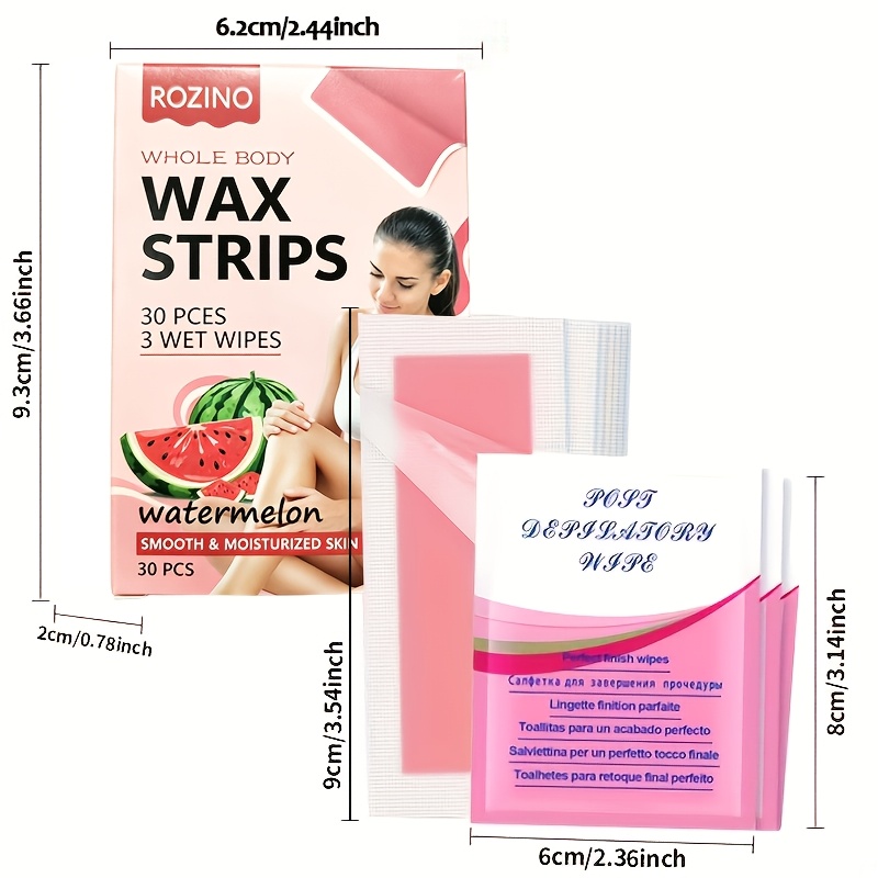 Image of 30pcs+3pcs Watermelon Hair Removal Wax Paper - Quick Removal, Lip, Armpit, Arm, Leg, Tear-off Moisturizing Hair Removal, And 1 Tear Clean, Refreshing And Easy To Experience A Removal Experience, With
